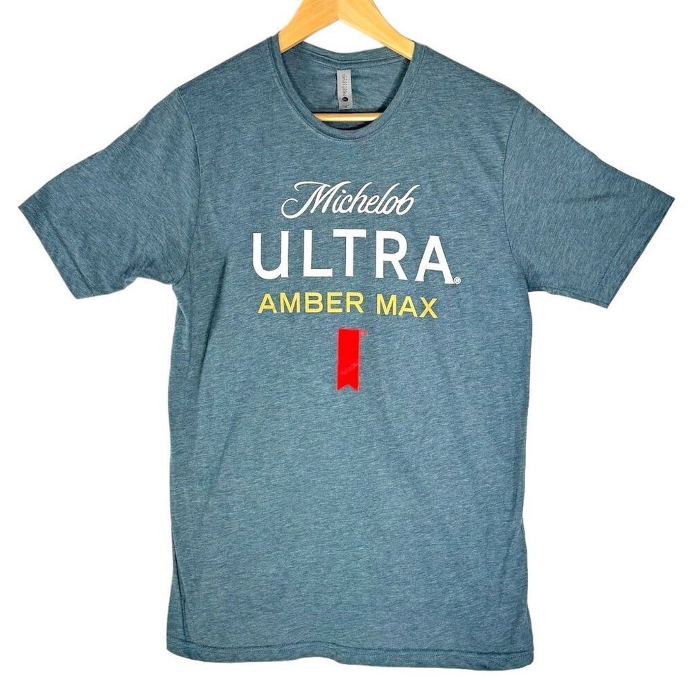 Michelob Ultra Amber Max‎ T-Shirt Blue Size M Unisex Men’s Crew Neck